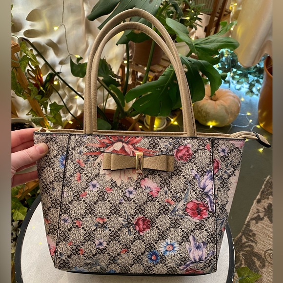 Handbags - 🎀CUTE Coquette Kawaii Balletcore Floral Lace Printed Faux Leather Bag With Bow